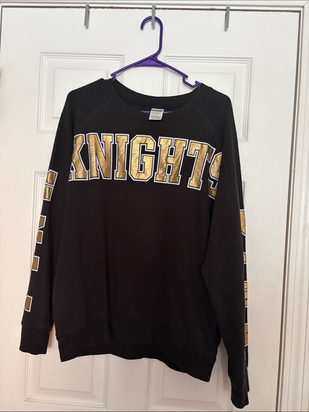 PINK Victoria's Secret Black Top with Purple Accent
